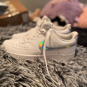 Air Force ones with holographic Nike